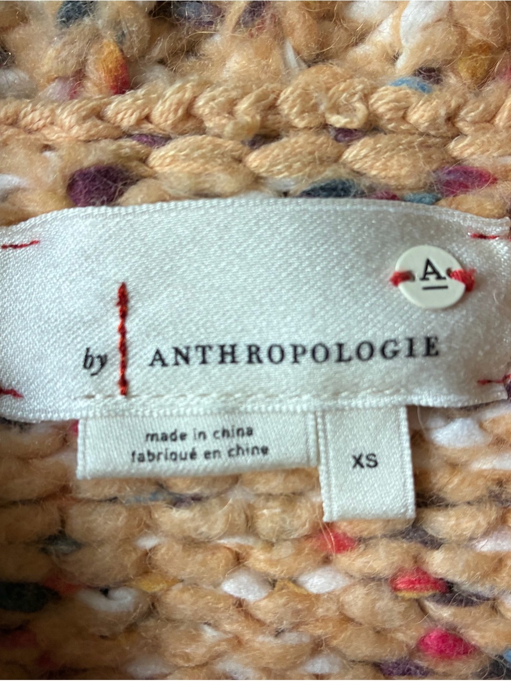 Anthropologie Multicolor Chunky Knit Crewneck Sweater - Pink, Cream & Yellow - Picture 2 of 4